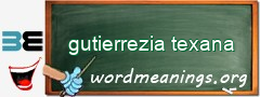 WordMeaning blackboard for gutierrezia texana
